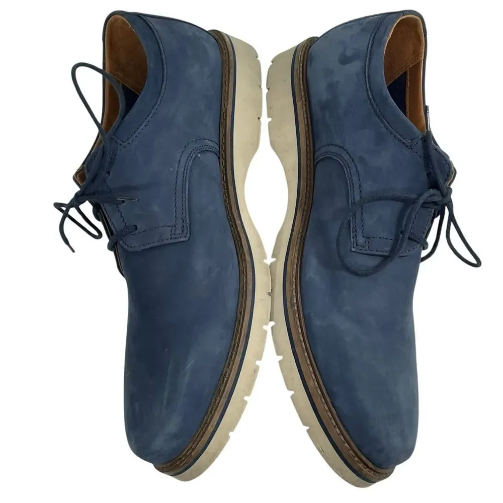 Clarks Bayhill Plain Blue Nubuck Leather‎ Oxfords Men’s Size US 11M / EU 44.5